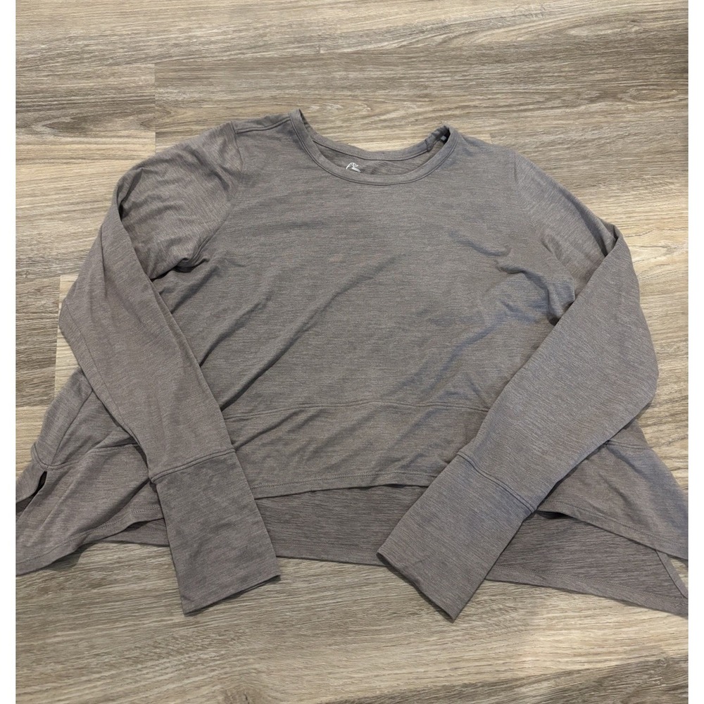 Rhoback Drift Performance Long Sleeve Tee Size Small Beige Flowy